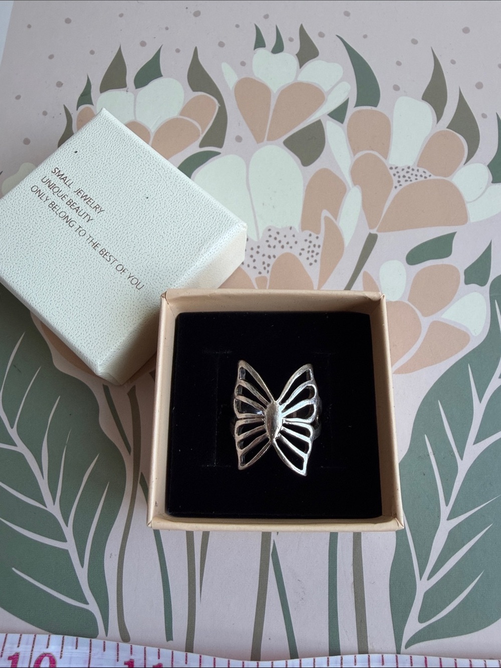 926 Sterling Silver Openwork Butterfly Ring in Silver Size 6.5